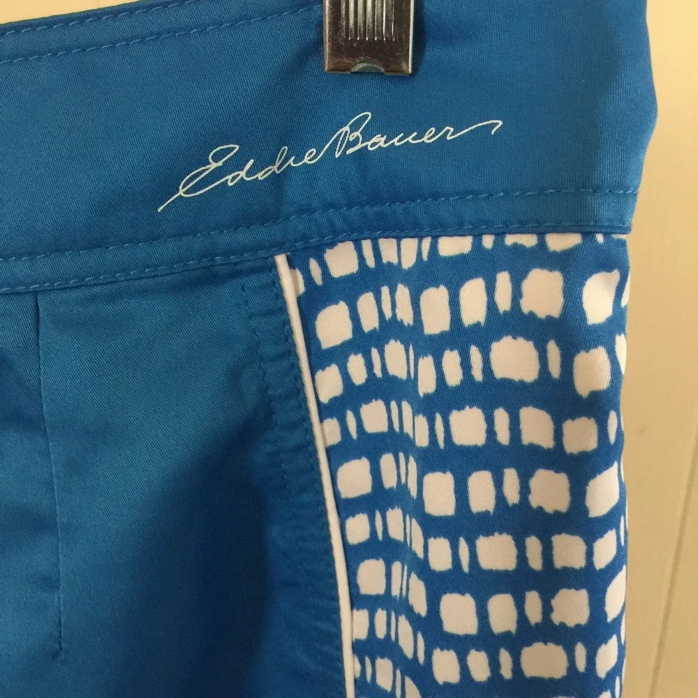 Mens EDDIE BAUER SWIM TRUNKS Board Shorts Blue‎ White Size M